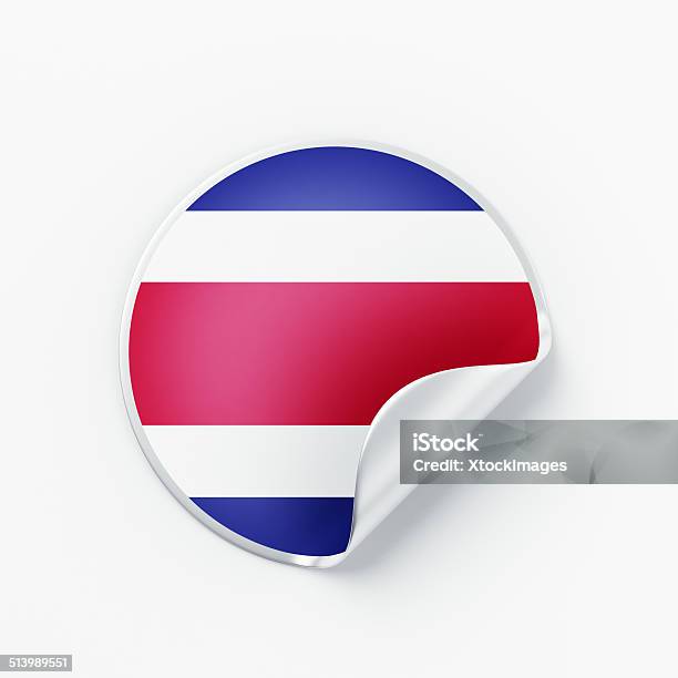 Foto de Ícone De Bandeira Da Costa Rica e mais fotos de stock de Arremessar - Arremessar, Bandeira, Bandeira da Costa Rica