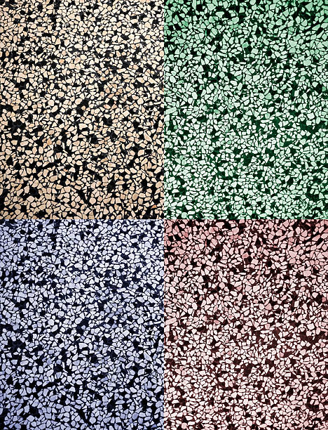 istock Stone mosaic floor in four different natural color 513989724