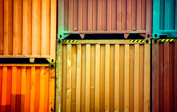 container-terminal - container stack stock-fotos und bilder