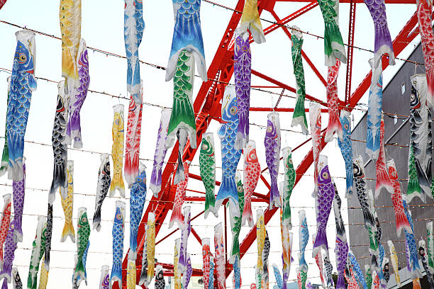 istock Tokyo Tower and Japanese carp kite 513991155
