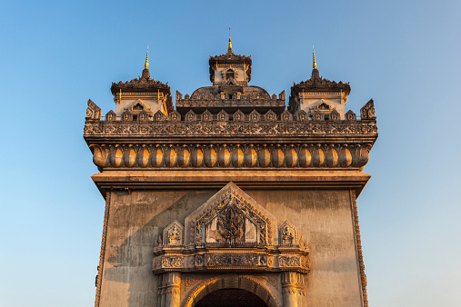 Patuxai literally meaning Victory Gate or Gate of Triumph, formerly the Anousavary or Anosavari Monument, known by the French as (Monument Aux Morts) is a war monument in the centre of Vientiane, Laos
