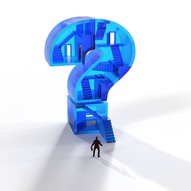 istock man in front of a glass question mark 513992682