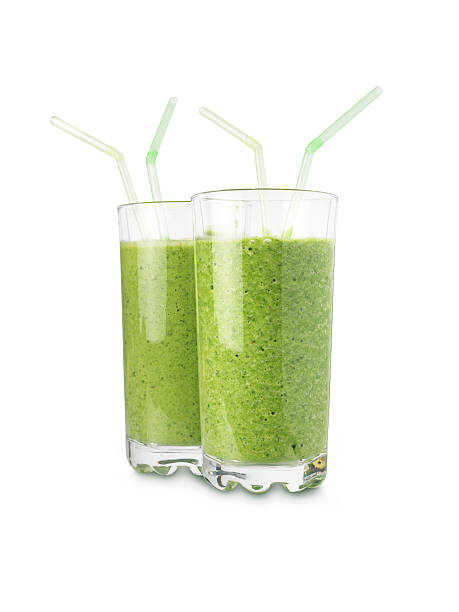 istock green smoothies on white - Stock Image 513994932