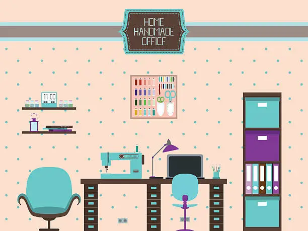 Vector illustration of Home Handmade Office