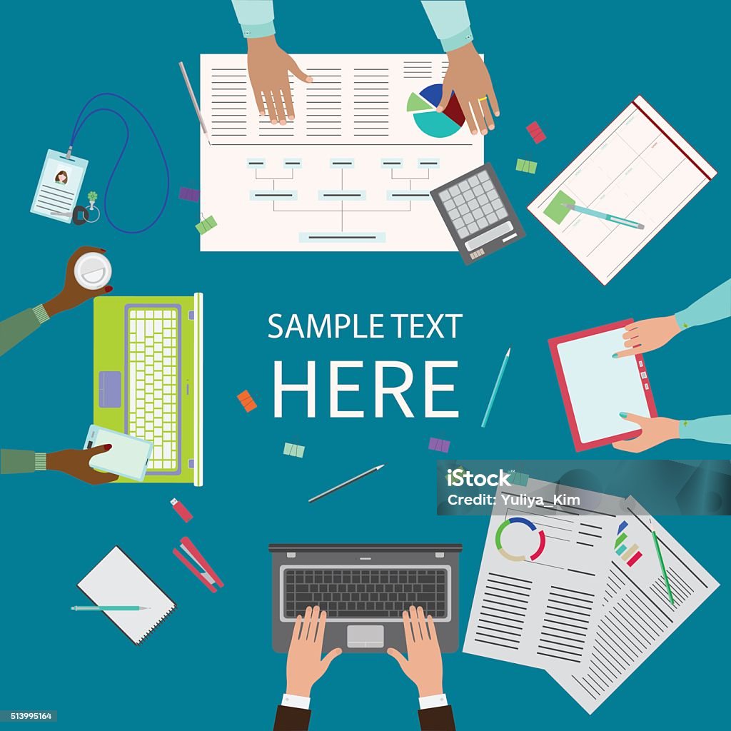 Office Table Stock Illustration - Download Image Now - Abstract, Book ...