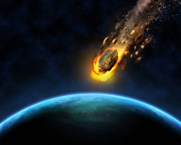 istock 3D space scene background with rocks hurtling towards a fictiona 513995982