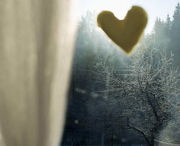 istock Heart decoration hanging in the window 513996706