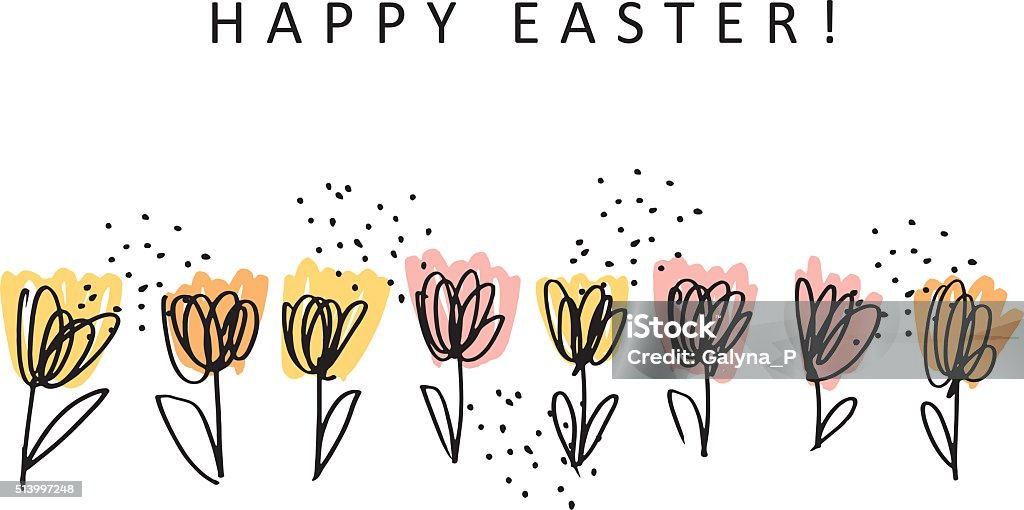 flower sketch card vector illustration Backgrounds stock vector