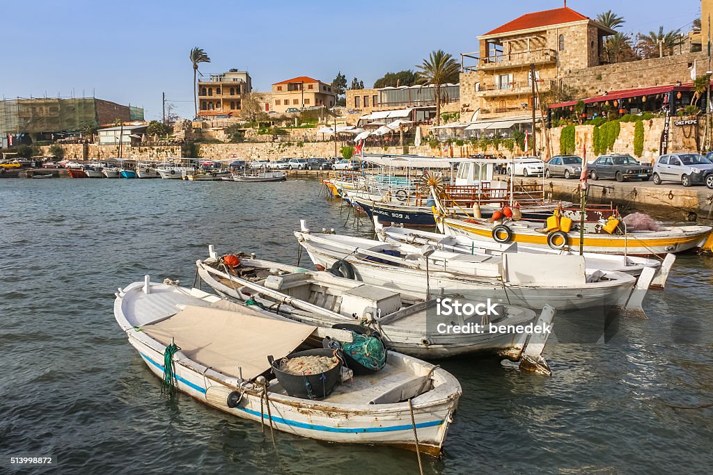 Byblos Harbor Lebanon Photo of fishing boats and recreational boats docked at the Byblos harbor in Lebanon. Lebanon - Country Stock Photo