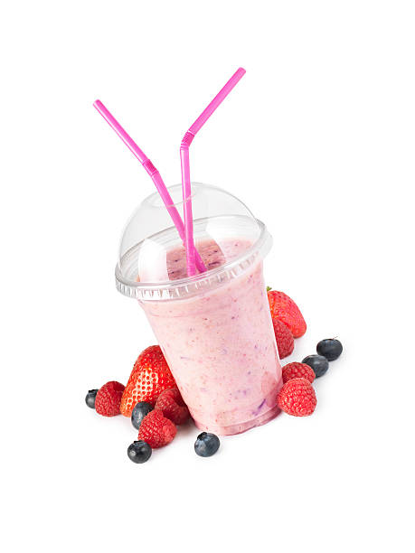 istock smoothie on white and fruit - Stock Image 513999014