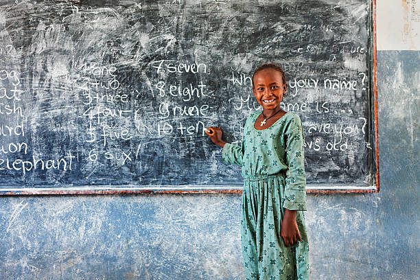 istock African little girl is learning English language 514003078
