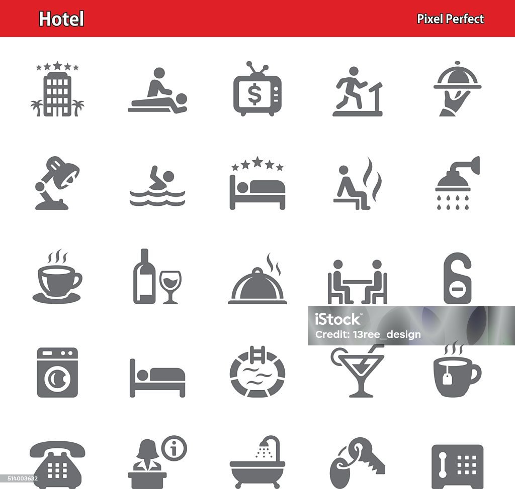 Hotel Icons - Set 2 Professional, pixel perfect icons depicting various hotel concepts (optimized for both large and small resolutions). Adult stock vector