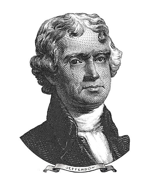 Portrait of Thomas Jefferson vector art illustration