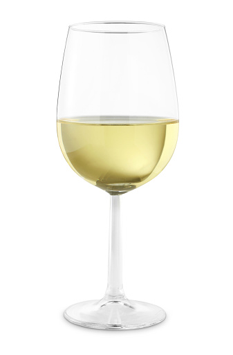 white wine in glass isolated on a white background