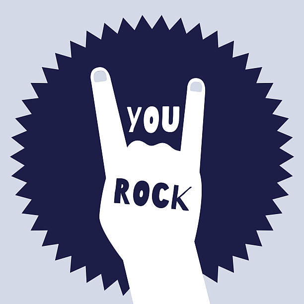 You rock poster template. Devil's horns sign You rock flat design poster template with a devil's horns sign rocker nails stock illustrations