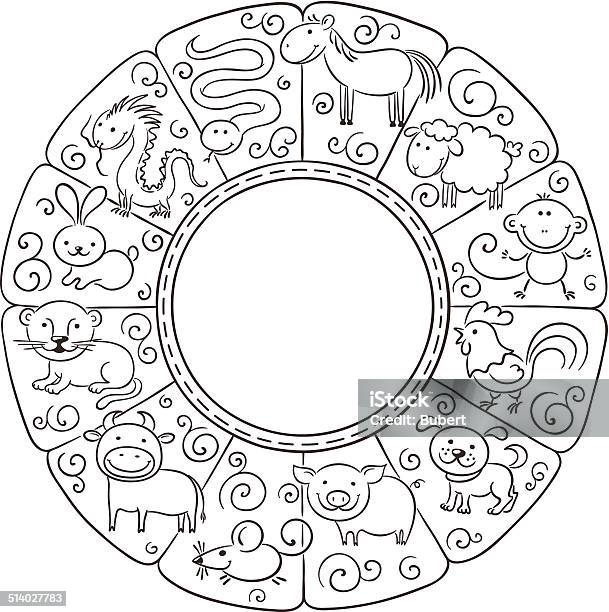 Chinese Zodiac Signs Stock Illustration - Download Image Now - Animal ...