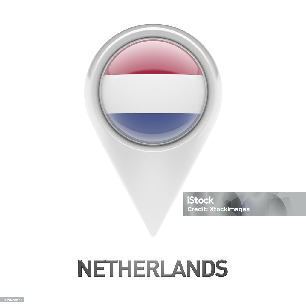 Netherlands Flag Icon Netherlands Flag isolated on white background Cartography Stock Photo