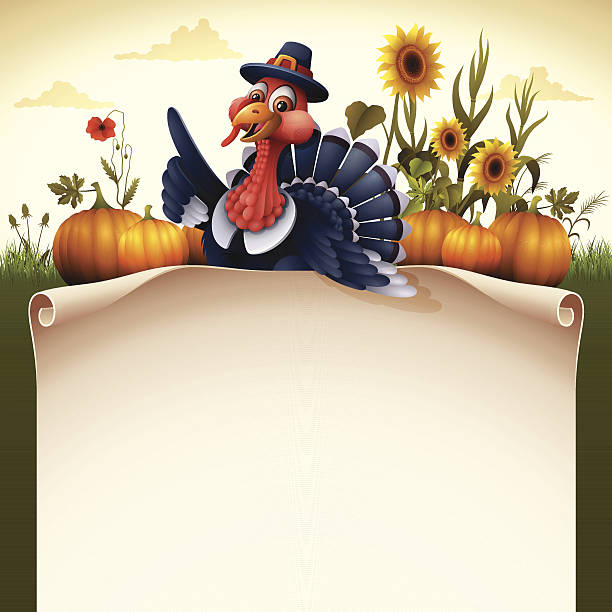Pilgrim Turkey with Scroll Sign High Resolution JPG,CS6 AI and Illustrator EPS 10 included. Each element is named,grouped and layered separately. Very easy to edit.  turkey stock illustrations