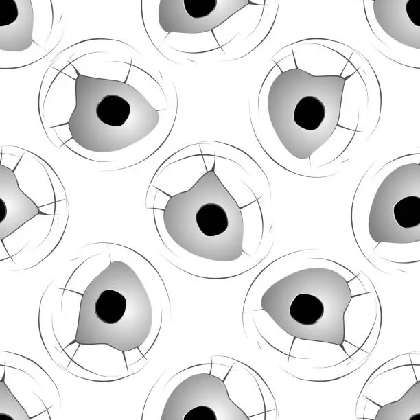 Vector illustration of Bullet holes seamless pattern