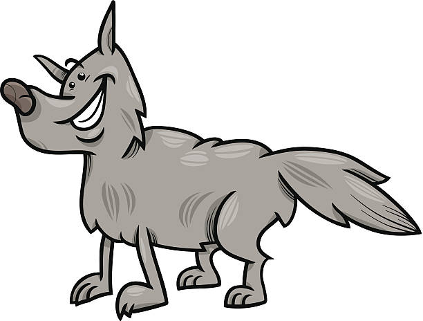 회색늑대 짐승 말풍선이 있는 일러스트 - wolf mascot vector gray wolf stock illustrations