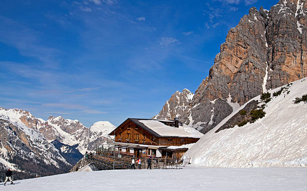 istock Ski slope and hut in Dolomites, Italy 514033673
