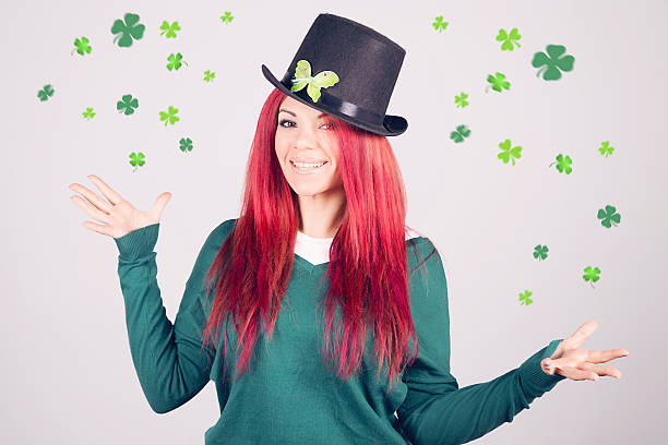 istock Happy woman celebrating Saint Patrick's day on march 17th 514049224