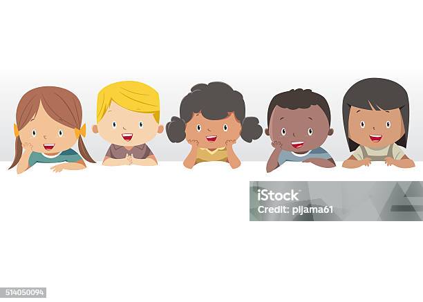 Happy Children Stock Illustration - Download Image Now - Child, Elementary Student, Cartoon