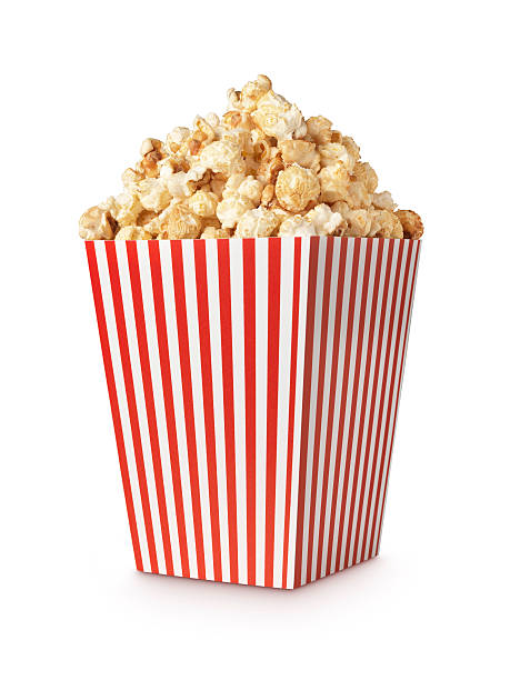 Movie popcorn verticle shot Movie Popcorn isolated on white with clipping path popcorn stock pictures, royalty-free photos & images