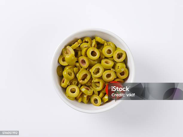 Sliced Green Olives Stock Photo - Download Image Now - Olive - Fruit, Green Olive Fruit, Slice of Food