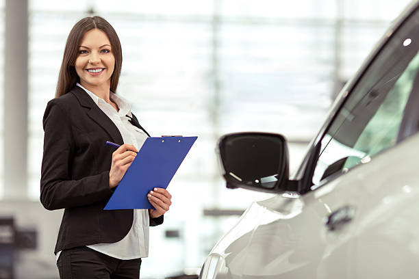 istock Woman in motor show 514051594