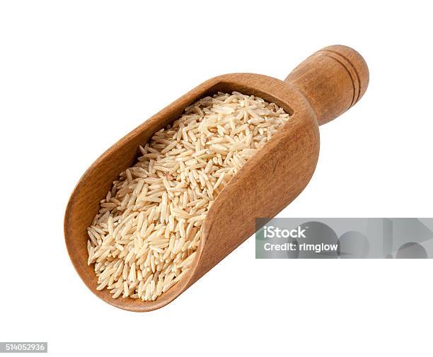 Brown Basmati Wild Rice In A Wooden Scoop Stock Photo - Download Image Now - Basmati Rice, Brown, Cereal Plant