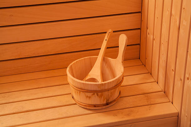 istock sauna accessories. wooden bucket with spoon 514052980