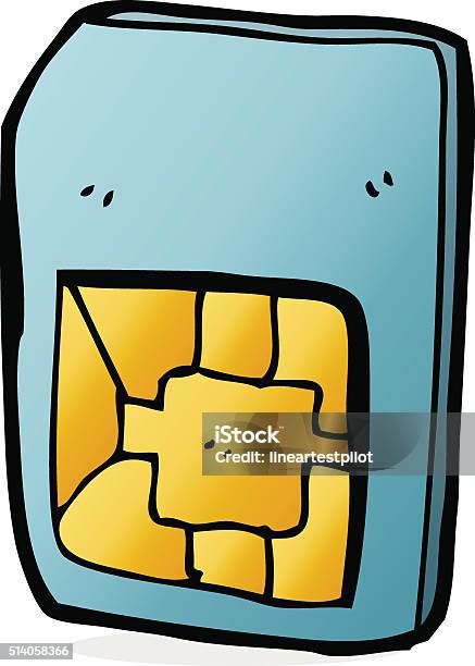 Kartu Sim Kartun Ilustrasi Stok - Unduh Gambar Sekarang - Budaya