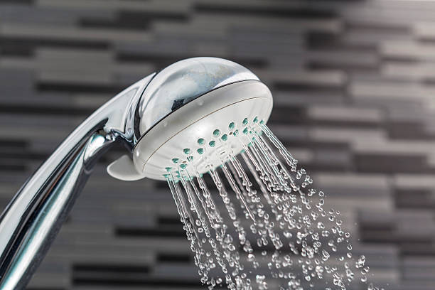 샤워 헤드, 물 떨어지는 욕실 낙하 - shower head falling water bathroom water 뉴스 사진 이미지