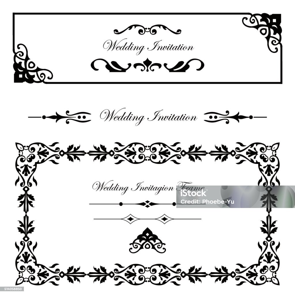 Invitition Frame Pattern Wedding Invitation Spiral Frame Pattern Stock Illustration - Download ...