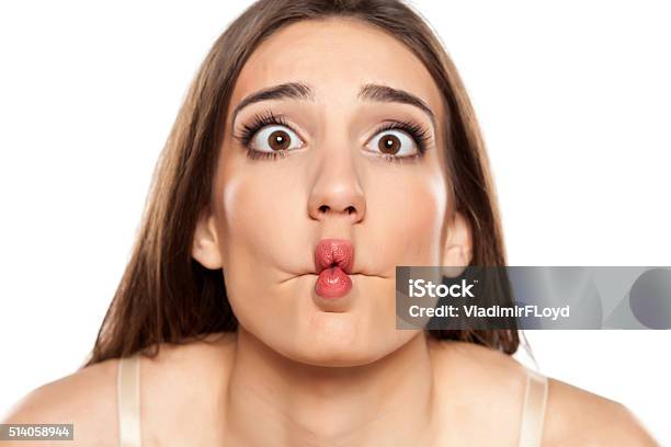 Silly Woman Stock Photo - Download Image Now - Fish, Human Lips, Humor