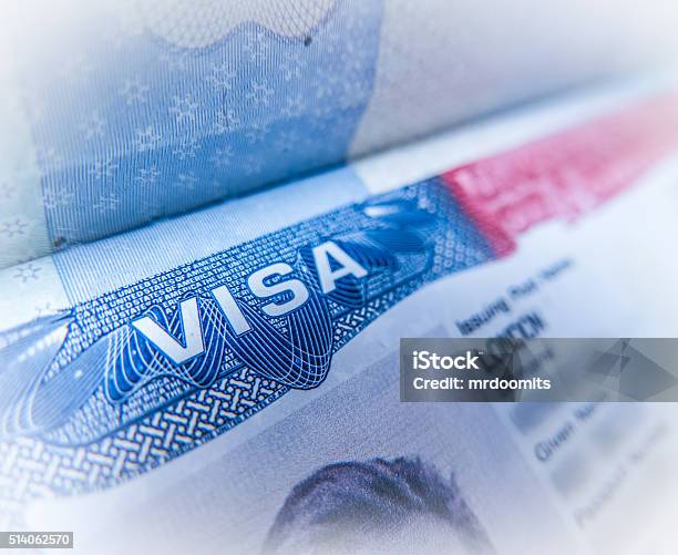 Detail Of A Usa Visa Stock Photo - Download Image Now - Emigration and Immigration, Passport Stamp, USA