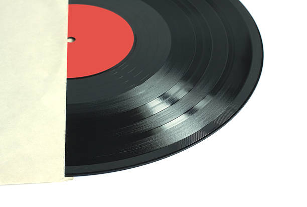 istock Part of black vinil disk isolated closeup 514062846