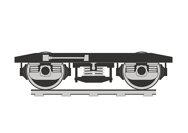 Wheelset of a railroad car silhouette Wheelset of a railroad car silhouette. Vector illustration. humphrey bogart stock illustrations