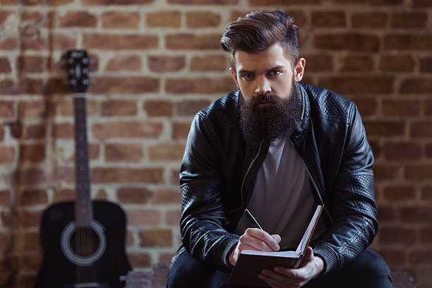 istock Stylish bearded musician 514064966