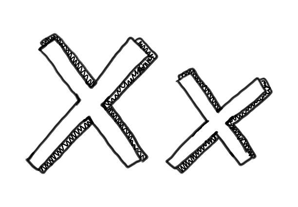 New drawing Character X of alphabet logo icon in design elements.