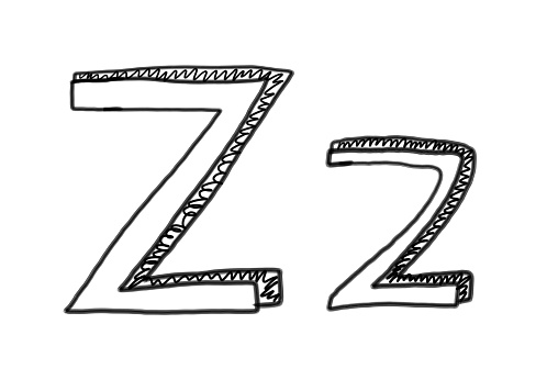 New drawing Character Z of alphabet logo icon in design elements.