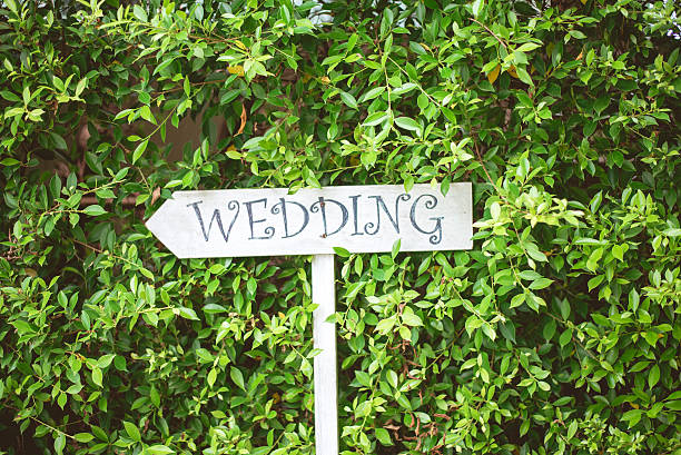 istock Wedding sign vintage color green leaf 514068206
