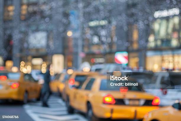Defocused Early Evening Street Scene In New York City Stock Photo - Download Image Now