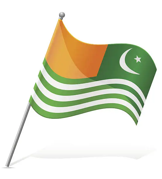 Vector illustration of flag of Azad Kashmir vector illustration