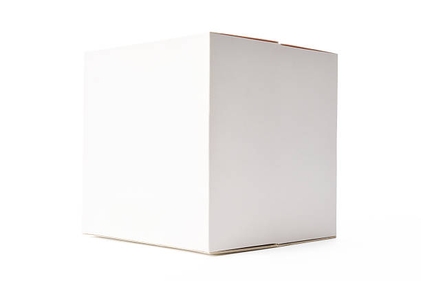 istock Isolated shot of white blank cube box on white background 514099582