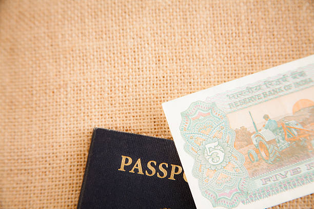 istock Travel background. Passport, money on burlap. 514099656