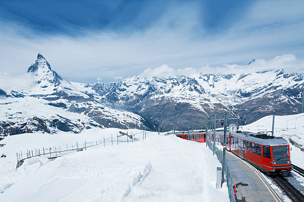 istock Mountain Matterhorn and train in, Switzerland 514099720