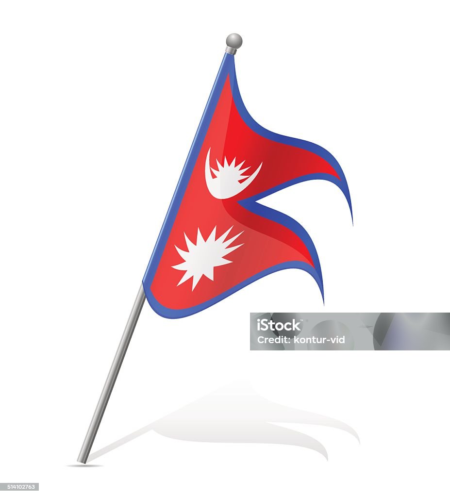 flag of Nepal vector illustration flag of Nepal vector illustration isolated on white background Asia stock vector