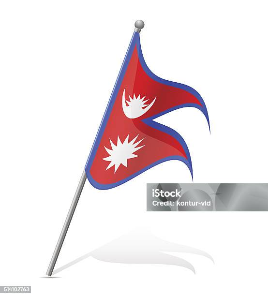 Flag Of Nepal Vector Illustration Stock Illustration - Download Image Now - Asia, Cartography, Cultures